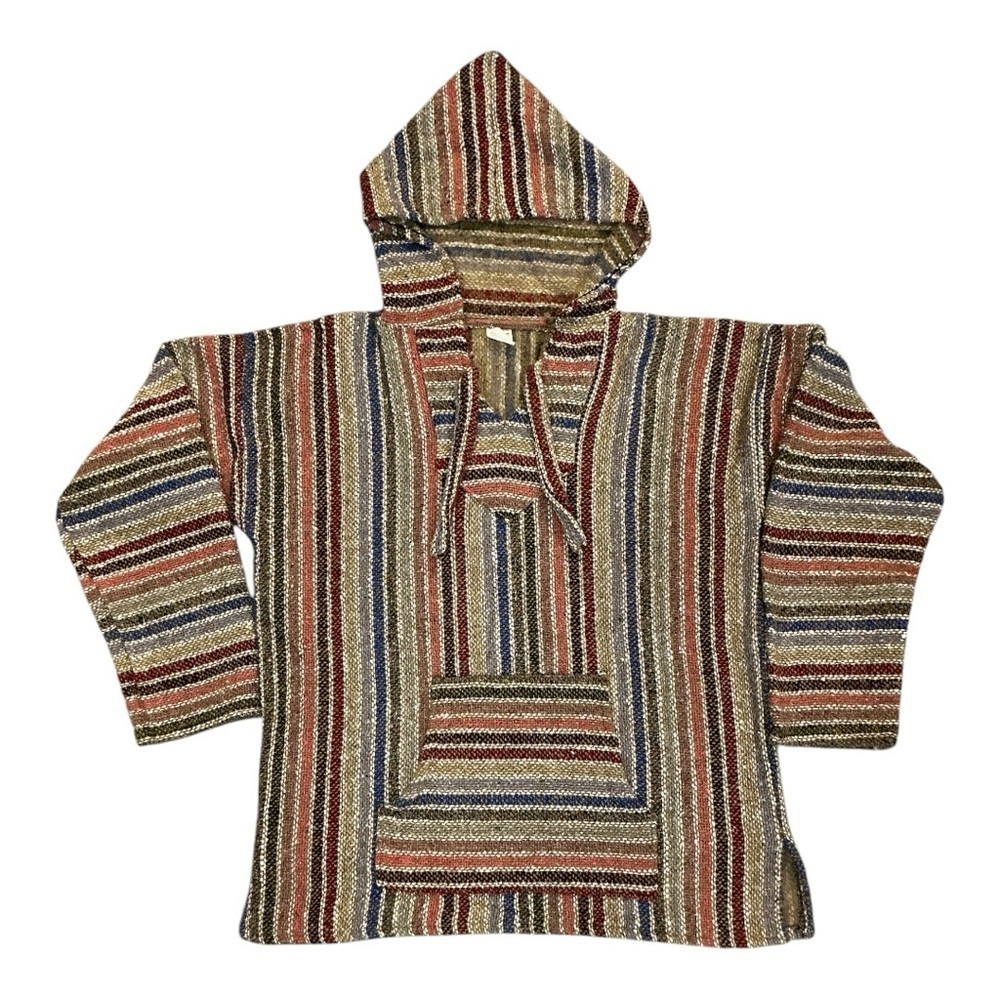 Mens Hooded Striped BOHO drug rugg